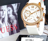 Guess Solar White Dial White Rubber Strap Watch For Women - W1135L1 Authentic Buy Shop Now