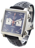 Tag Heuer Monaco Automatic Chronograph Blue Dial Black Leather Strap Watch for Men - CAW211P.FC6356 Authentic Buy Shop Now