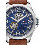 Tommy Hilfiger Bruce Analog Blue Dial Brown Leather Strap Watch for Men - 1791278 Authentic Buy Shop Now