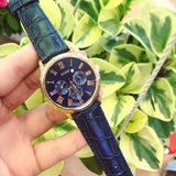 Guess Analog Blue Dial Blue Leather Strap Watch For Men - W0496G4 Authentic Buy Shop Now