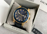 Guess Pinnacle Chronograph Quartz Blue Dial Blue Leather Strap Watch For Men - W0673G2 Authentic Buy Shop Now
