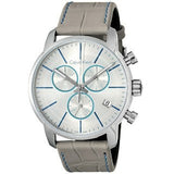 Calvin Klein City Chronograph White Dial White Leather Strap Watch for Men - K2G271Q4 Authentic Buy Shop Now
