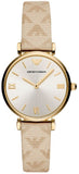 Emporio Armani Classic Kappa White Dial Brown Leather Strap Watch For Women - AR11009 Authentic Buy Shop Now