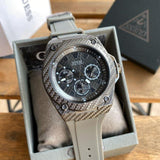 Guess Legacy Grey Dial Grey Silicone Strap Watch For Men - W1048G1 Authentic Buy Shop Now