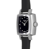 Tissot Lovely Square Quartz Diamonds Black Dial Black Leather Strap Watch For Women - T058.109.16.056.00 Authentic Buy Shop Now