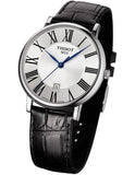 Tissot Carson Premium Silver Dial Black Leather Strap Watch For Men - T122.410.16.033.00 Authentic Buy Shop Now