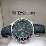 Tag Heuer Formula 1 Calibre 16 Automatic Chronograph Green Dial Black Leather Strap Watch for Men - CAZ2016.FC6473 Authentic Buy Shop Now