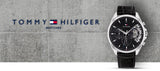 Tommy Hilfiger Baker Chronograph Black Dial Black Leather Strap Watch For Men - 1710449 Authentic Buy Shop Now