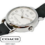 Coach Delancey White Dial Black Leather Strap Watch for Women - 14502714 Authentic Buy Shop Now