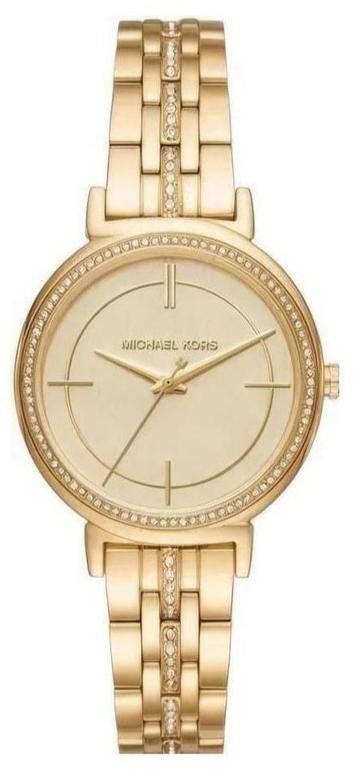Michael Kors Cinthia Quartz Gold Dial Gold Steel Strap Watch For Women - MK3681 Authentic Buy Shop Now