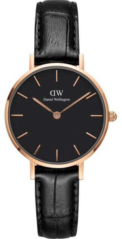 Daniel Wellington Classic Petite Reading Black Dial Black Leather Strap Watch For Women - DW00100223 Authentic Buy Shop Now
