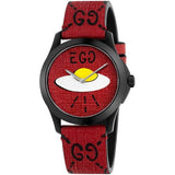 Gucci G Timeless Ghost Red Dial Red Leather Strap Watch For Men - YA1264023 Authentic Buy Shop Now
