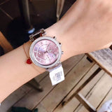 Michael Kors Parker Chronograph Pink Dial Silver Steel Strap Watch For Women - MK6105 Authentic Buy Shop Now