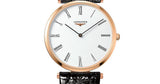 Longines La Grande Classique De Longines White Dial Black Leather Strap Watch for Women - L4.755.1.91.2 Authentic Buy Shop Now