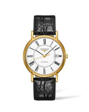 Longines Presence 25.5mm Automatic White Dial Black Leather Strap Watch for Women - L4.921.2.11.2 Authentic Buy Shop Now