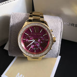 Michael Kors Wren Purple Dial Gold Steel Strap Watch for Women - MK6290 Authentic Buy Shop Now