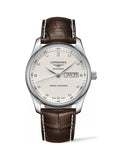 Longines Master Collection Automatic 38.5mm Silver Diamond Dial Brown Leather Strap Watch for Men - L2.755.4.77.3 Authentic Buy Shop Now