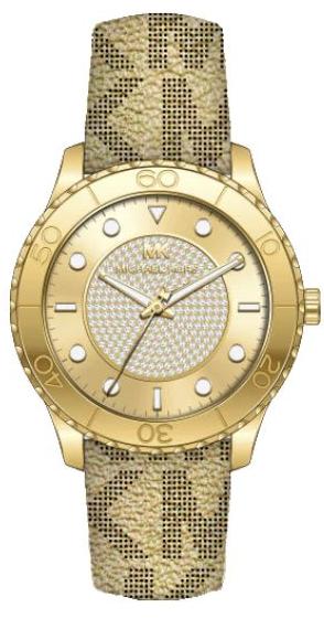 Michael Kors Runway Three Hand Quartz Gold Dial Brown Leather Strap Watch For Women - MK6999 Authentic Buy Shop Now
