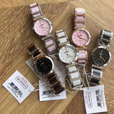 Coach Tristent Purple Dial Two Tone Steel Strap Watch for Women - 14502461 Authentic Buy Shop Now