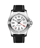 Breitling Avenger Automatic GMT 43 White Dial Black Nylon Strap Watch for Men - A32397101A1X1 Authentic Buy Shop Now