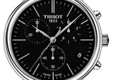 Tissot Carson Premium Chronograph Black Dial Black Leather Strap Watch For Men - T122.417.16.051.00 Authentic Buy Shop Now