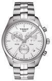 Tissot T Classic PR 100 Chronograph Silver Dial Silver Steel Strap Watch For Men - T101.417.11.031.00 Authentic Buy Shop Now