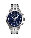 Tissot PRC 200 Chronograph Quartz Blue Dial Silver Steel Strap Watch For Men - T114.417.11.047.00 Authentic Buy Shop Now