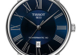 Tissot Carson Premium Powermatic 80 Blue Dial Blue Leather Strap Watch For Men - T122.407.16.043.00 Authentic Buy Shop Now