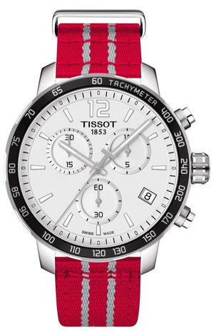 Tissot Quickster Chronograph NBA Houston Rockets Special Edition White Dial Two Tone NATO Strap Watch for Men - T095.417.17.037.12 Authentic Buy Shop Now