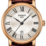 Tissot Carson Premium Lady Silver Dial Brown Leather Strap Watch For Women - T122.210.36.033.00 Authentic Buy Shop Now