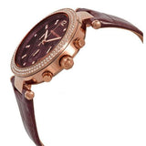 Michael Kors Parker Chronograph Red Dial Red Leather Strap Watch For Women - MK6986 Authentic Buy Shop Now