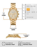 Michael Kors Ritz Chronograph Gold Dial Gold Steel Strap Watch For Women - MK7310 Authentic Buy Shop Now