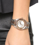Marc Jacobs Tether Transparent White Dial Two Tone Steel Strap Watch for Women - MBM3436 Authentic Buy Shop Now