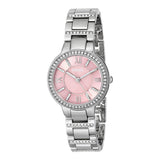 Fossil Virginia Pink Dial Silver Steel Strap Watch for Women - ES3504 Authentic Buy Shop Now
