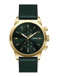 Fossil Townsman Chronograph Green Dial Green Leather Strap Watch for Men - FS5599 Authentic Buy Shop Now