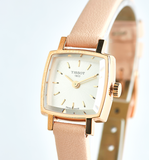 Tissot T Lady Lovely Square White Dial Pink Leather Strap Watch For Women - T058.109.36.031.00 Authentic Buy Shop Now
