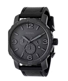 Fossil Nate Chronograph Black Dial Black Leather Strap Watch for Men - JR1354 Authentic Buy Shop Now
