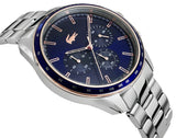 Lacoste Boston Chronograph Blue Dial Silver Steel Strap Watch for Men - 2011081 Authentic Buy Shop Now