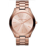 Michael Kors Mini Slim Runway Chronograph Quartz Rose Gold Dial Rose Gold Steel Strap Watch For Women - MK3205 Authentic Buy Shop Now