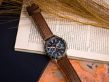 Hugo Boss Allure Blue Dial Brown Leather Strap Watch for Men - 1513921 Authentic Buy Shop Now