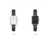 Daniel Wellington Quadro White Dial Black Leather Strap Watch For Women - DW00100450 Authentic Buy Shop Now