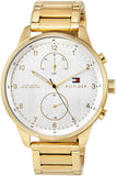 Tommy Hilfiger Chase Quartz White Dial Gold Steel Strap Watch for Men - 1791576 Authentic Buy Shop Now