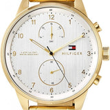 Tommy Hilfiger Chase Quartz White Dial Gold Steel Strap Watch for Men - 1791576 Authentic Buy Shop Now