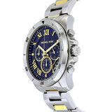 Michael Kors Brecken Chronograph Blue Dial Two Tone Steel Strap Watch For Men - MK8437 Authentic Buy Shop Now