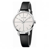 Calvin Klein Evan White Dial Black Leather Strap Watch for Women - K7B231CY Authentic Buy Shop Now