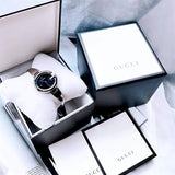 Gucci Guccissima Black Dial Silver Steel Strap Watch For Women - YA134301 Authentic Buy Shop Now