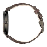 Gucci Interlocking G 18K Gold Black Dial Brown Leather Strap Watch For Women - YA133304 Authentic Buy Shop Now