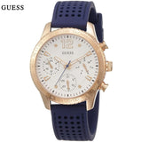 Guess Marina Multifunction White Dial Blue Rubber Strap Watch for Women - W1025L4 Authentic Buy Shop Now