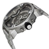 Diesel Little Daddy Chronograph Black Dial Silver Steel Strap Watch For Men - DZ7259 Authentic Buy Shop Now