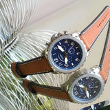 Fossil Bowman Chronograph Blue Dial Brown Leather Strap Watch for Men - FS5602 Authentic Buy Shop Now